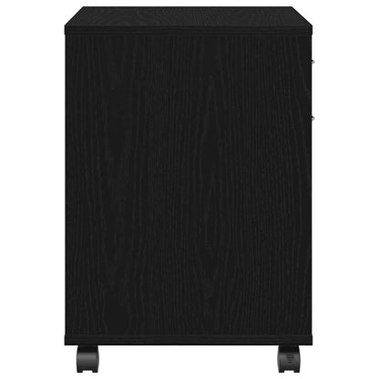 Rolling Cabinet Black Oak 45 x 38 x 54 cm Engineered Wood