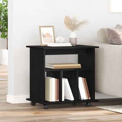 Rolling Cabinet 60 x 45 x 55 cm Engineered Wood Black Oak