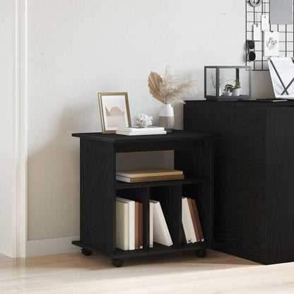 Rolling Cabinet 60 x 45 x 55 cm Engineered Wood Black Oak
