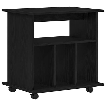 Rolling Cabinet 60 x 45 x 55 cm Engineered Wood Black Oak
