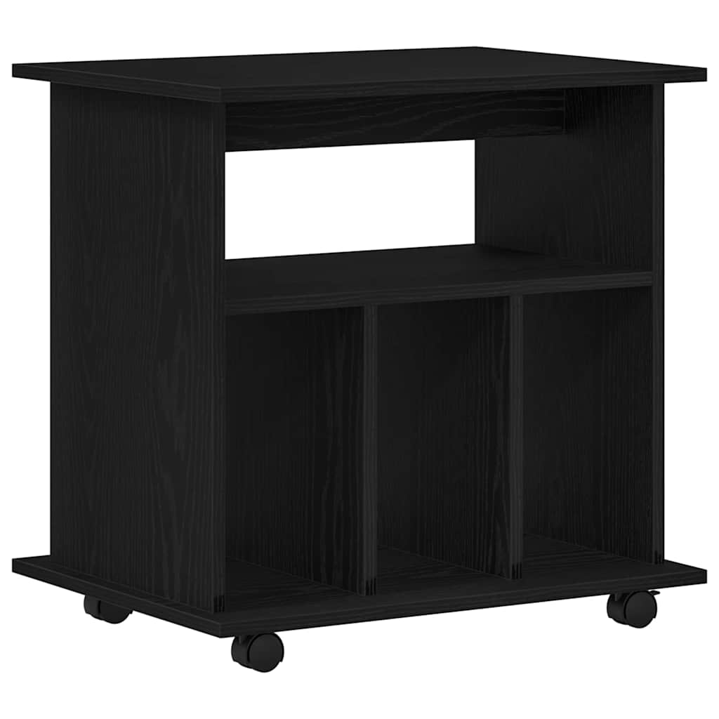 Rolling Cabinet 60 x 45 x 55 cm Engineered Wood Black Oak