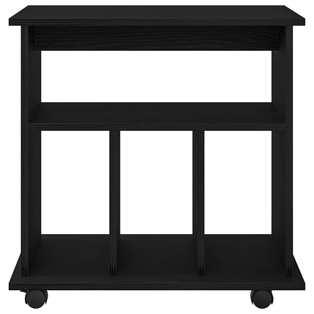 Rolling Cabinet 60 x 45 x 55 cm Engineered Wood Black Oak