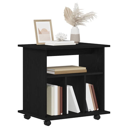 Rolling Cabinet 60 x 45 x 55 cm Engineered Wood Black Oak