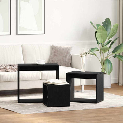 Nesting Table 3 pcs Black Oak Engineered Wood
