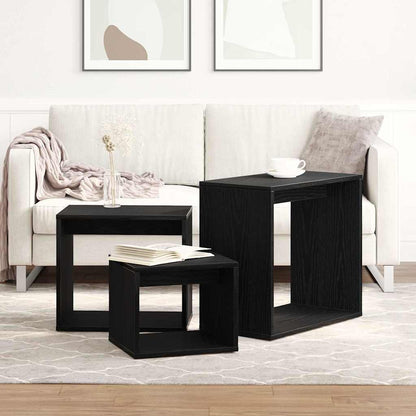 Nesting Table 3 pcs Black Oak Engineered Wood
