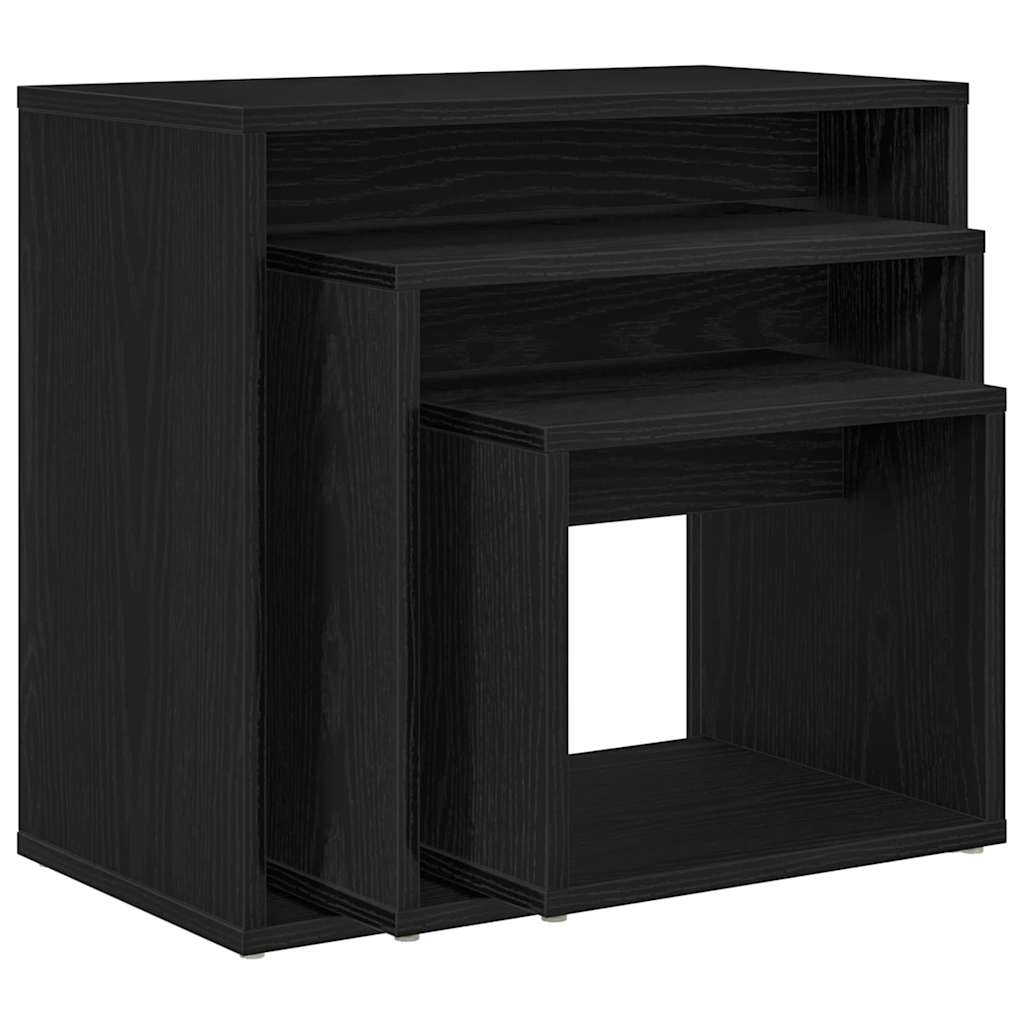 Nesting Table 3 pcs Black Oak Engineered Wood