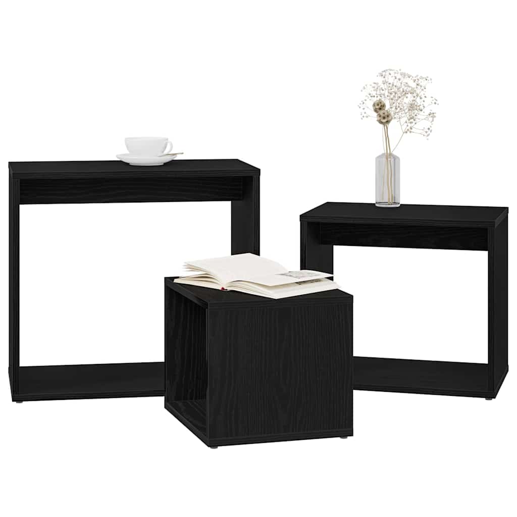 Nesting Table 3 pcs Black Oak Engineered Wood