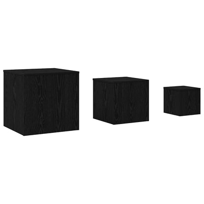 Nesting Table 3 pcs Black Oak 45 x 45 x 45 cm Engineered Wood