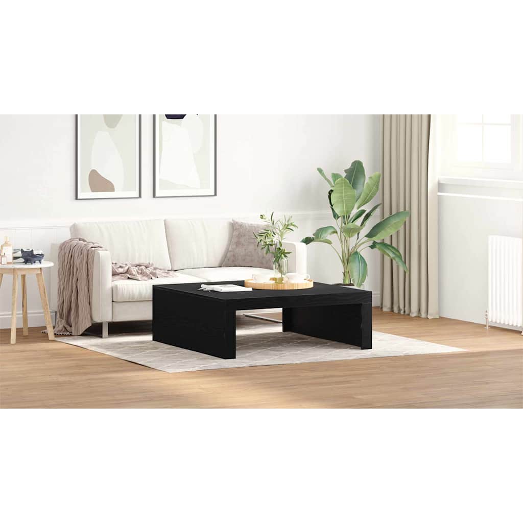 Coffee Table Black Oak 100 x 100 x 35 cm Engineered Wood