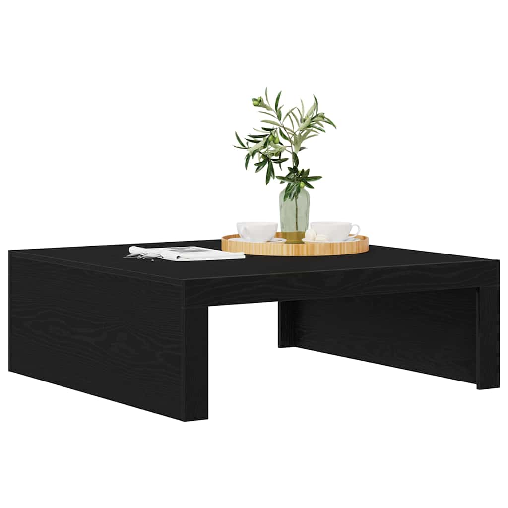 Coffee Table Black Oak 100 x 100 x 35 cm Engineered Wood