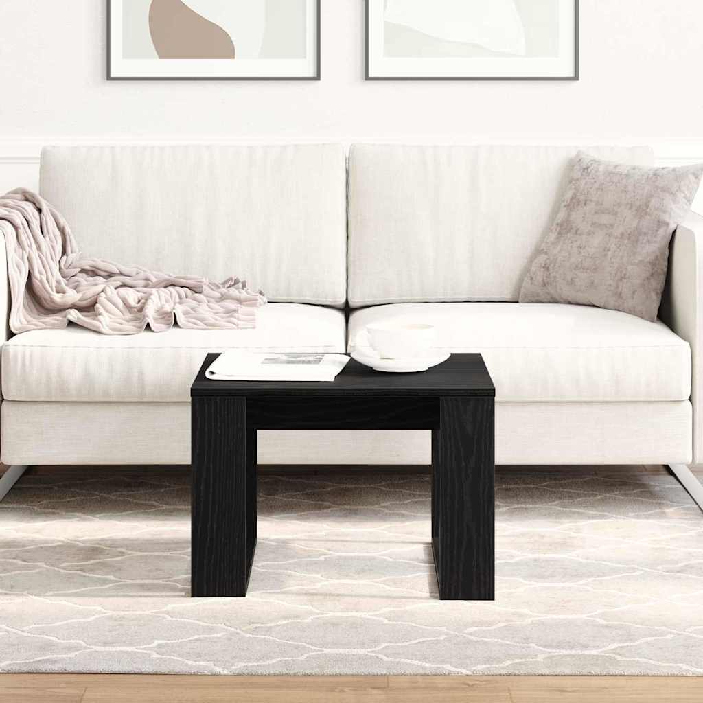Coffee Table Black Oak 50 x 50 x 35 cm Engineered Wood