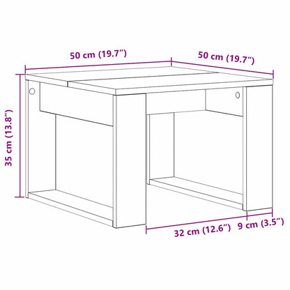 Coffee Table Black Oak 50 x 50 x 35 cm Engineered Wood