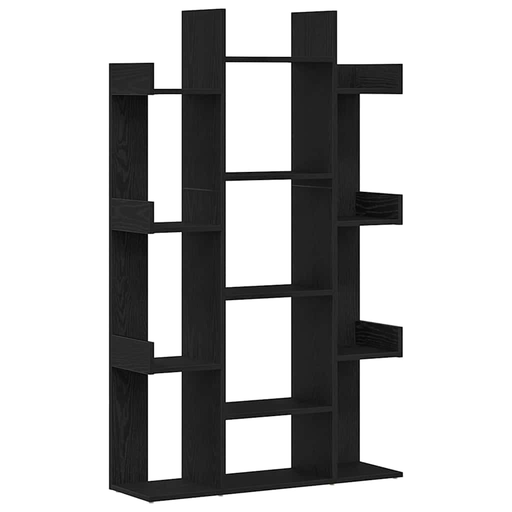 Bookcase Black Oak 86 x 25.5 x 140 cm Engineered Wood