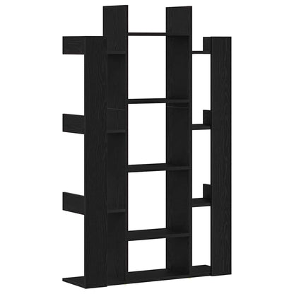 Bookcase Black Oak 86 x 25.5 x 140 cm Engineered Wood
