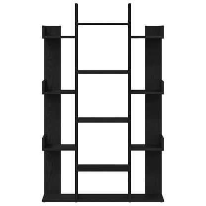 Bookcase 13-Tier 86 x 25.5 x 140 cm Engineered Wood Black Oak