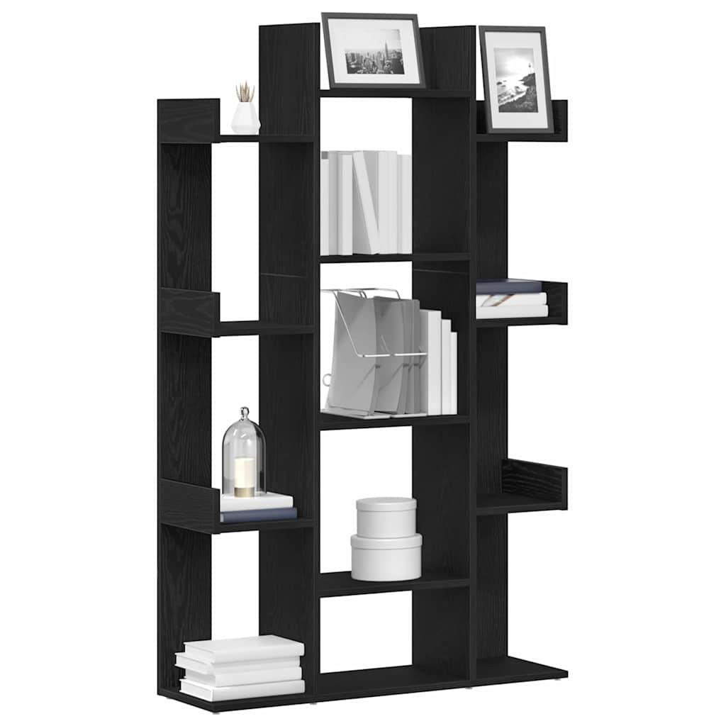 Bookcase Black Oak 86 x 25.5 x 140 cm Engineered Wood