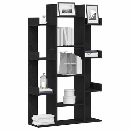Bookcase Black Oak 86 x 25.5 x 140 cm Engineered Wood