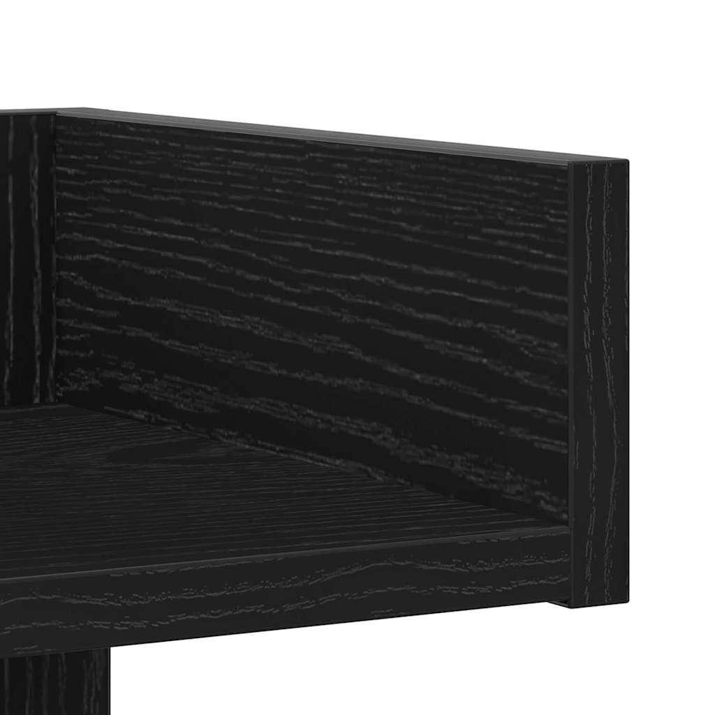 Bookcase Black Oak 48 x 25.5 x 140 cm Engineered Wood