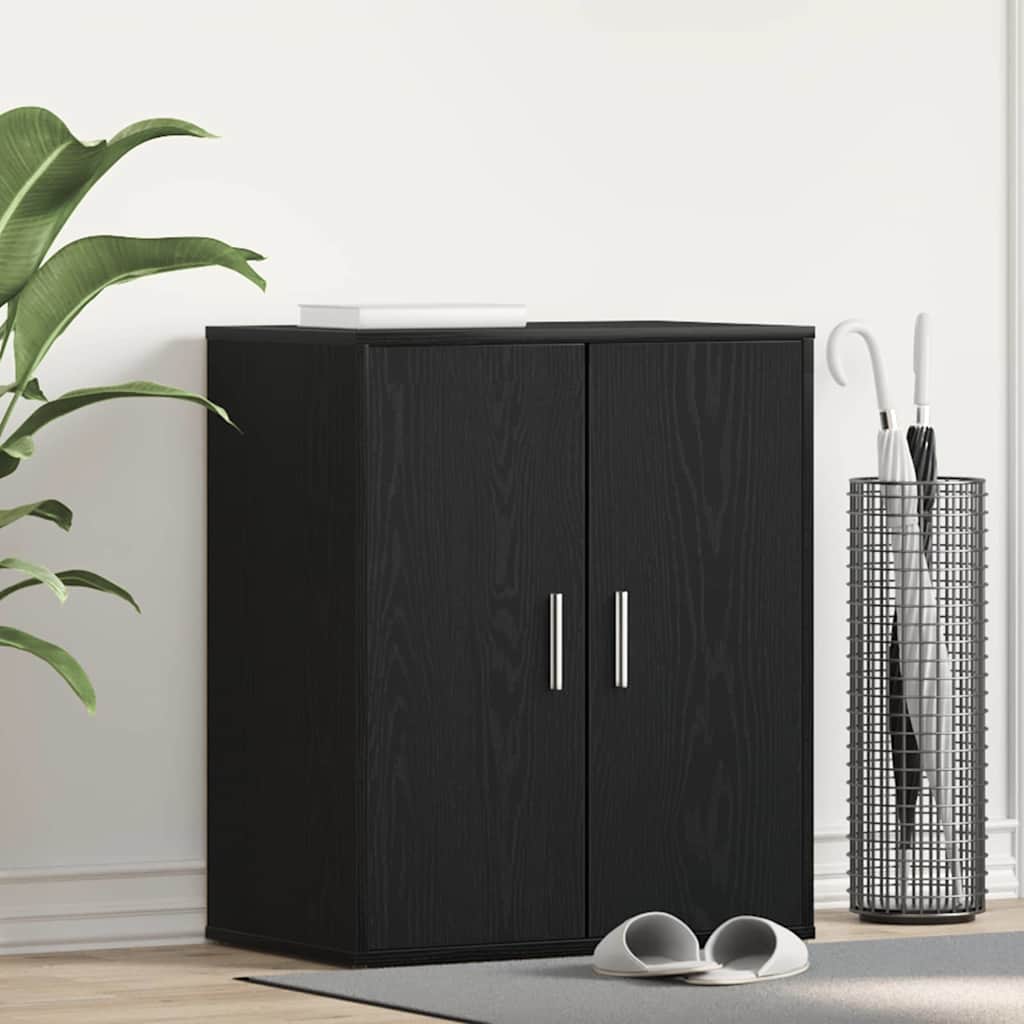 Shoe Cabinet 60 x 35 x 70 cm Engineered Wood Black Oak