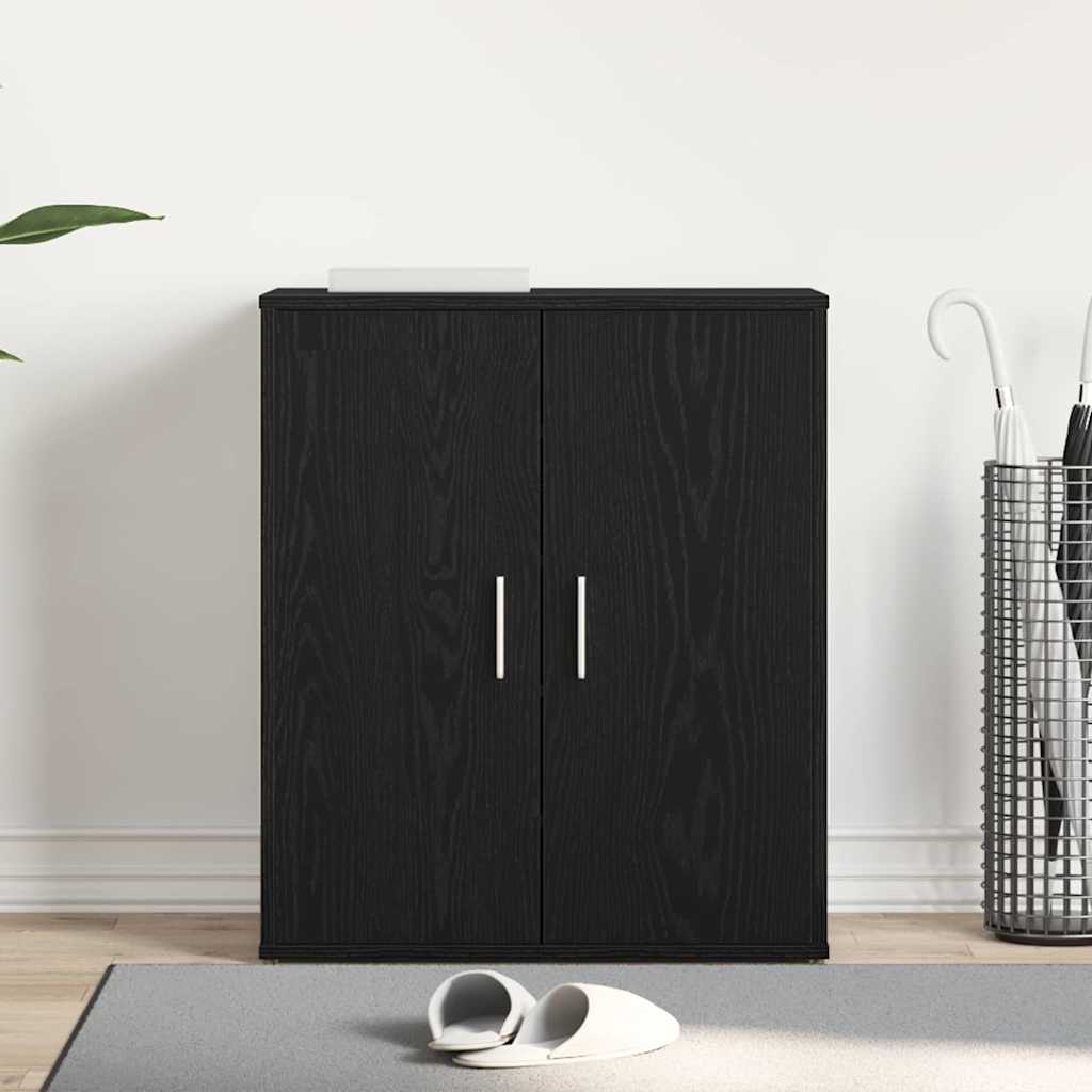 Shoe Cabinet 60 x 35 x 70 cm Engineered Wood Black Oak