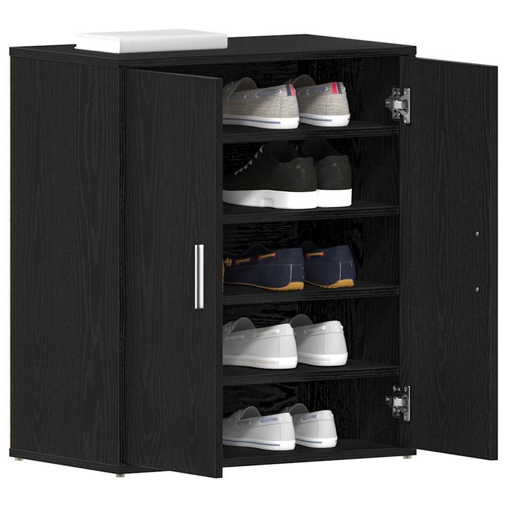 Shoe Cabinet 60 x 35 x 70 cm Engineered Wood Black Oak