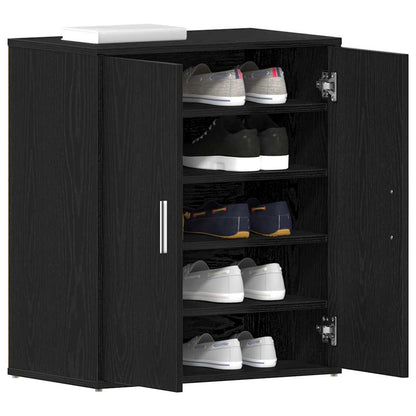 Shoe Cabinet 60 x 35 x 70 cm Engineered Wood Black Oak