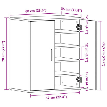 Shoe Cabinet 60 x 35 x 70 cm Engineered Wood Black Oak