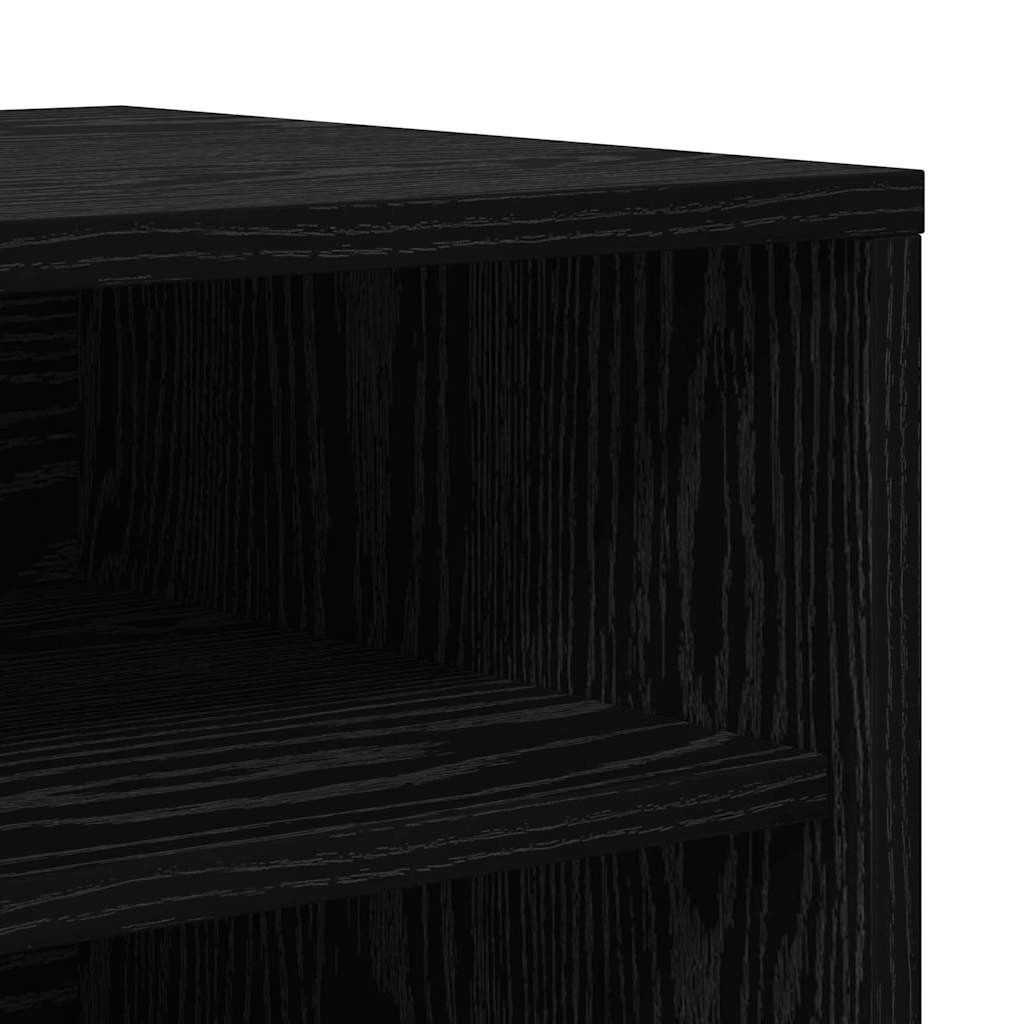 Shoe Cabinet Black Oak 60 x 35 x 70 cm Engineered Wood