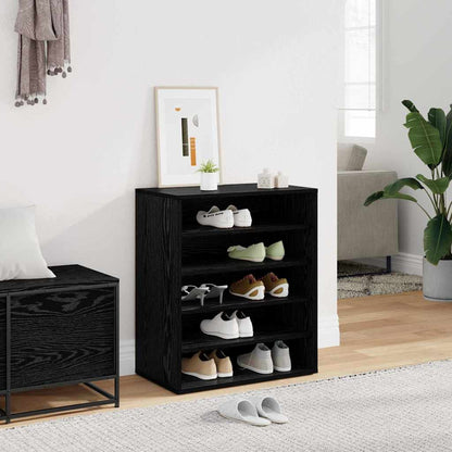 Shoe Cabinet Black Oak 60 x 35 x 70 cm Engineered Wood