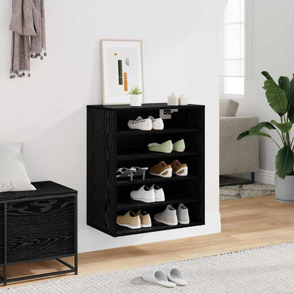 Shoe Cabinet Black Oak 60 x 35 x 70 cm Engineered Wood