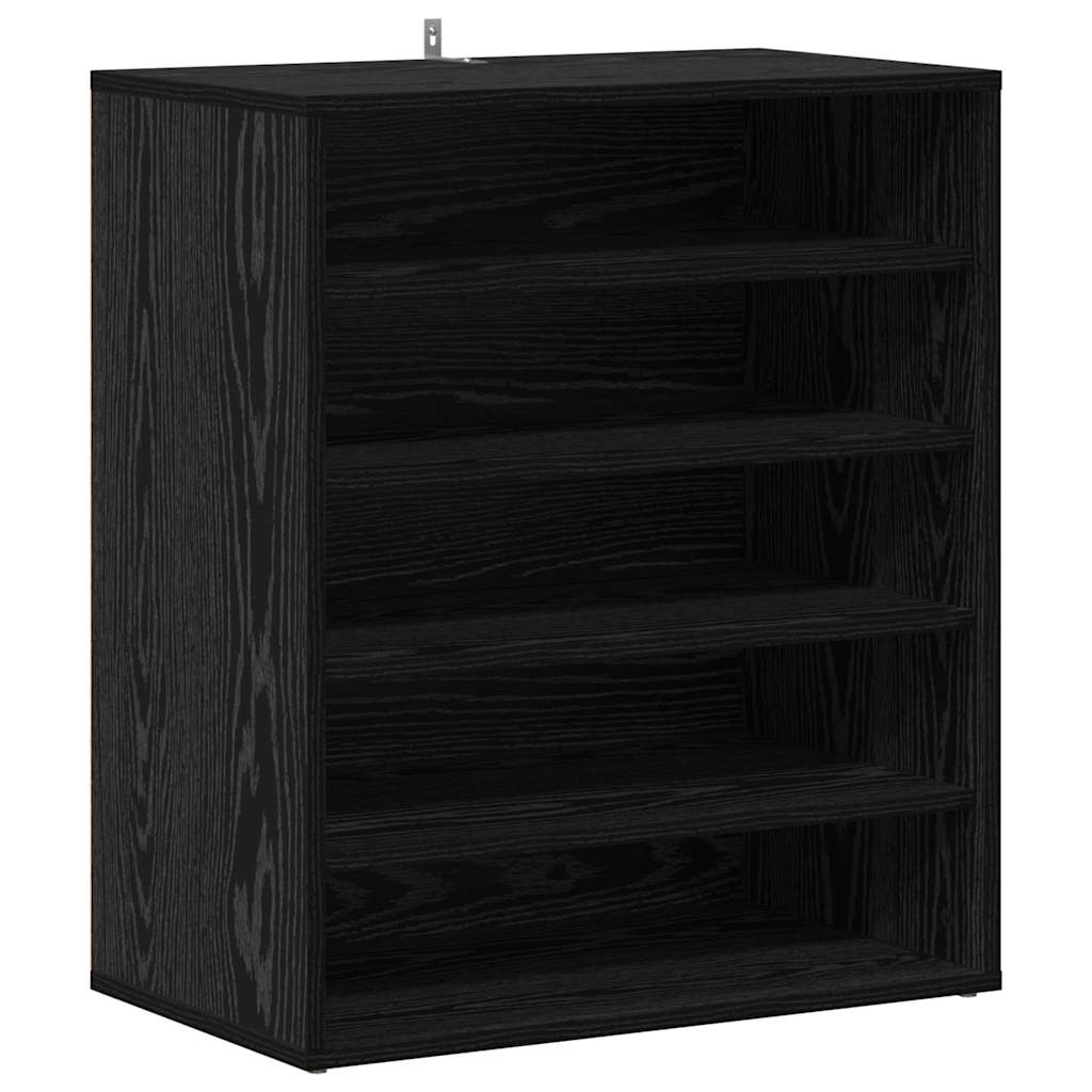 Shoe Cabinet Black Oak 60 x 35 x 70 cm Engineered Wood