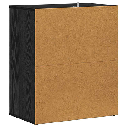 Shoe Cabinet Black Oak 60 x 35 x 70 cm Engineered Wood