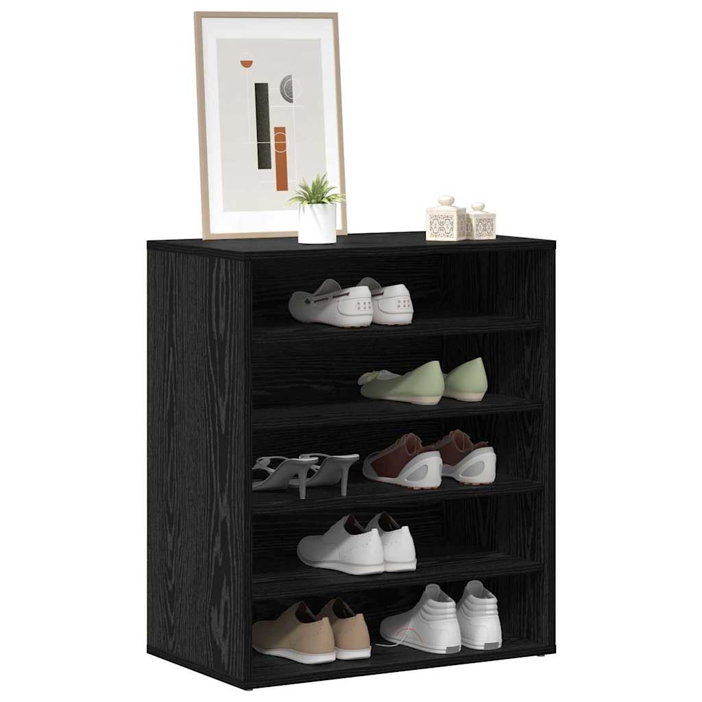 Shoe Cabinet Black Oak 60 x 35 x 70 cm Engineered Wood