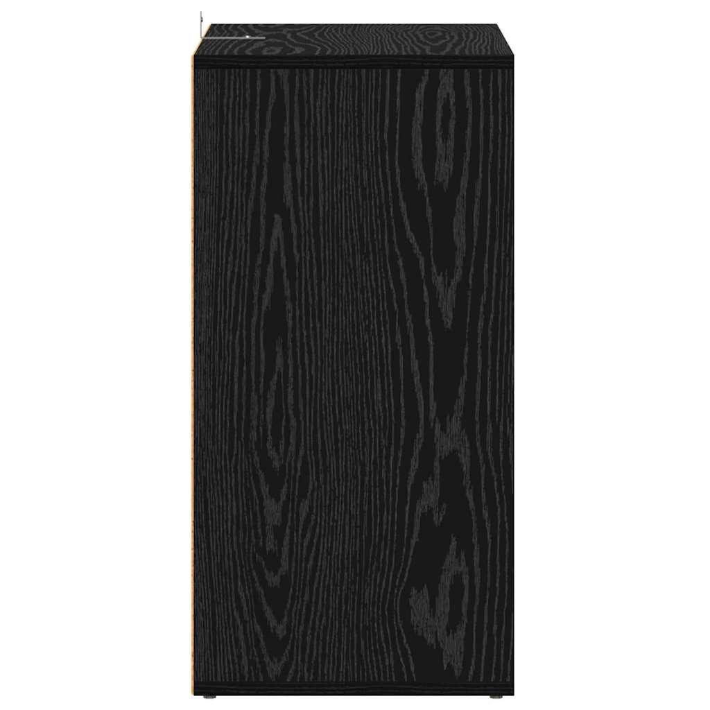 Shoe Cabinet Black Oak 60 x 35 x 70 cm Engineered Wood