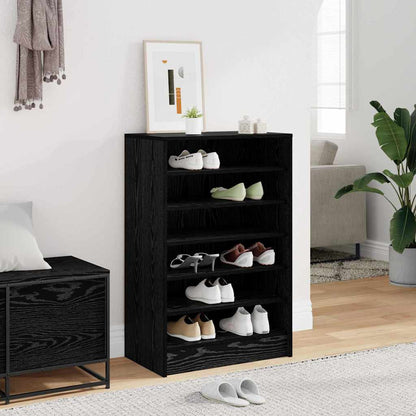 Shoe Cabinet 60 x 35 x 92 cm Engineered Wood Black Oak