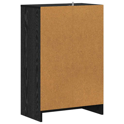 Shoe Cabinet Black Oak 60 x 35 x 92 cm Engineered Wood