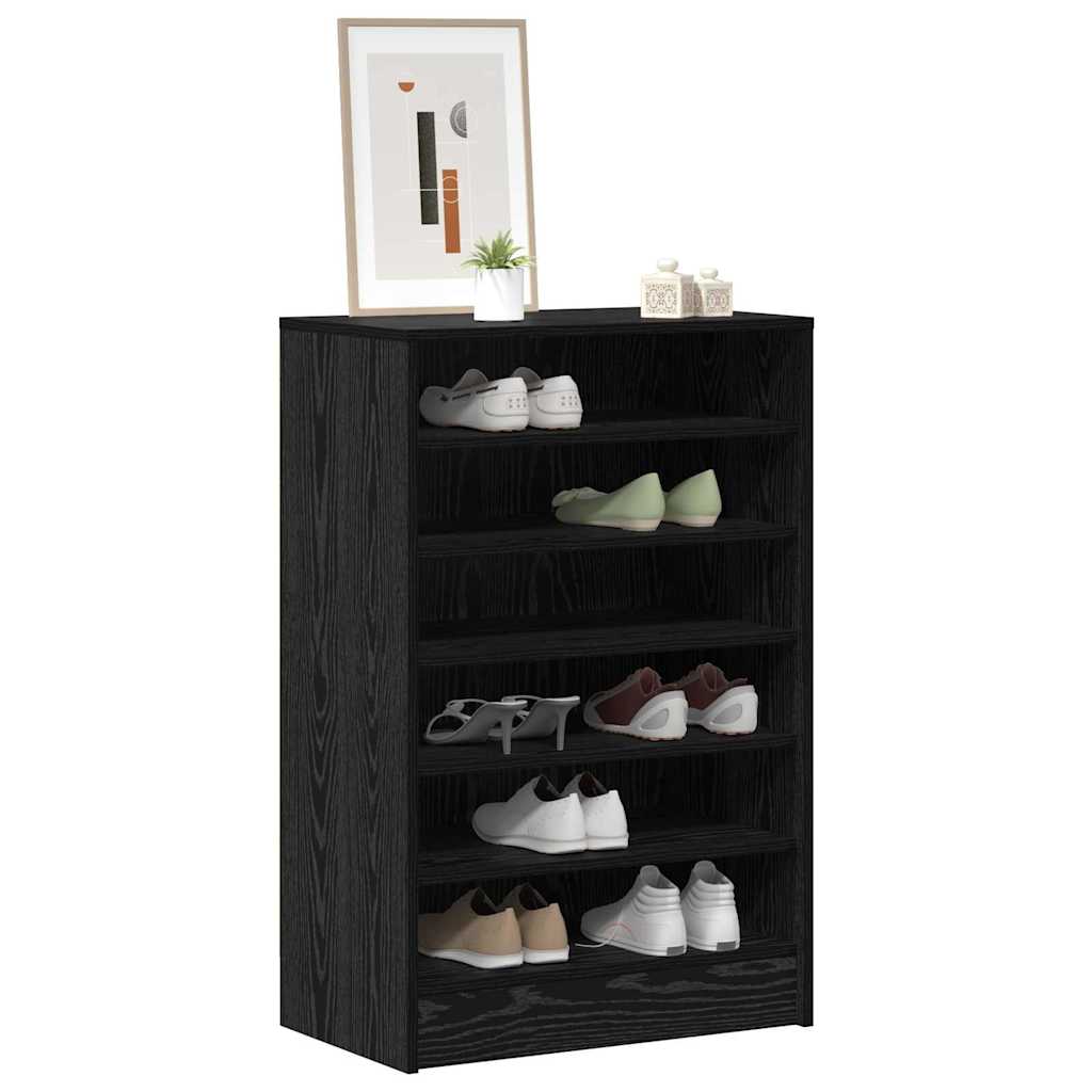 Shoe Cabinet Black Oak 60 x 35 x 92 cm Engineered Wood