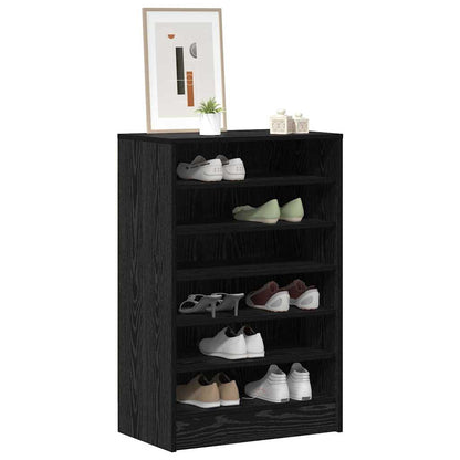 Shoe Cabinet Black Oak 60 x 35 x 92 cm Engineered Wood
