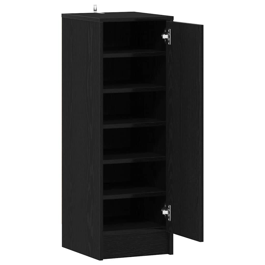 Shoe Cabinet 32 x 35 x 92 cm Engineered Wood Black Oak