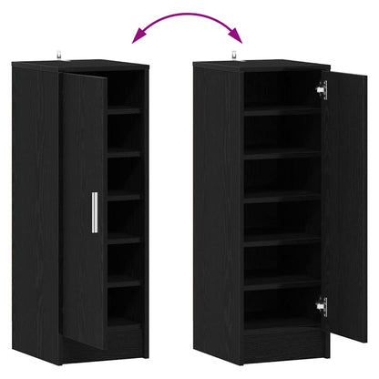 Shoe Cabinet 32 x 35 x 92 cm Engineered Wood Black Oak