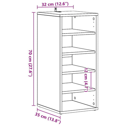 Shoe Cabinet Black Oak 32 x 35 x 70 cm Engineered Wood