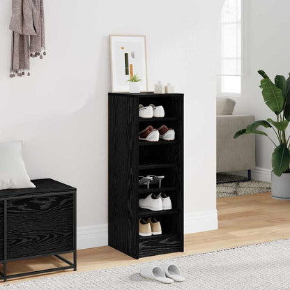 Shoe Cabinet 32 x 35 x 90 cm Engineered Wood Black Oak