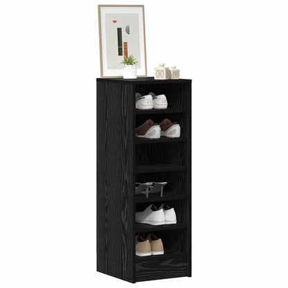 Shoe Cabinet Black Oak 32 x 35 x 90 cm Engineered Wood