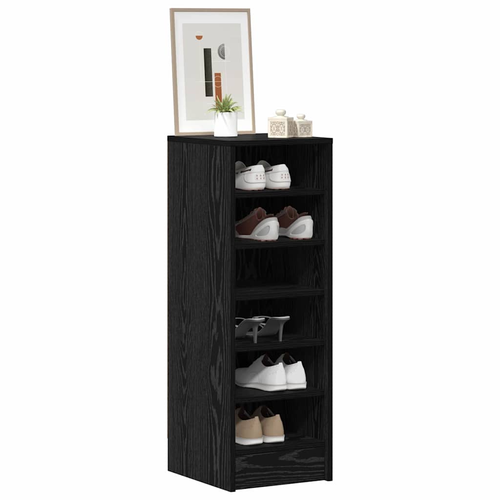 Shoe Cabinet Black Oak 32 x 35 x 90 cm Engineered Wood
