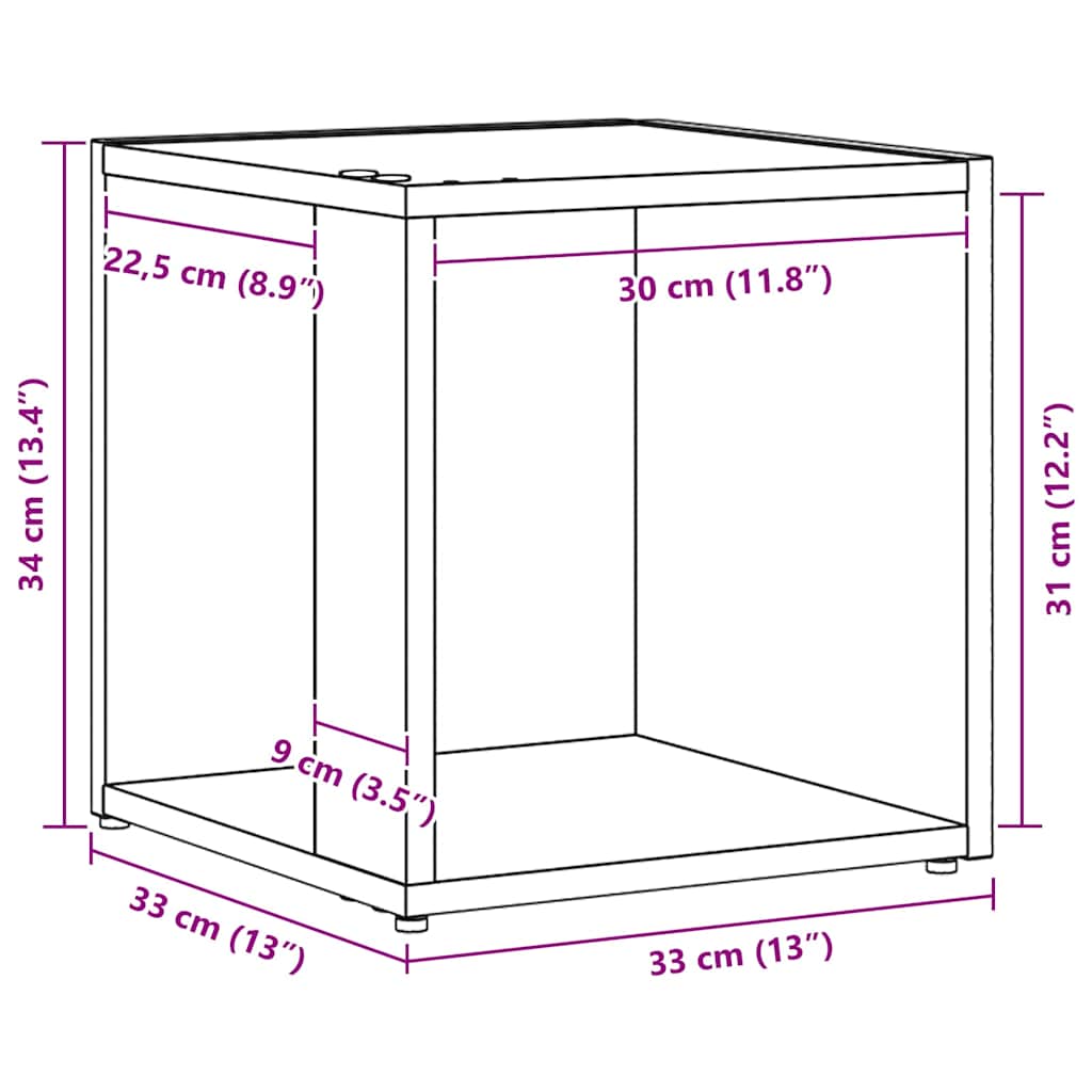 Corner Shelves 33 x 33 x 34.5 cm Engineered Wood Black Oak