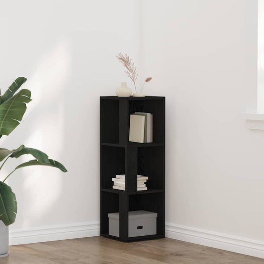 Corner Shelves Black Oak 33 x 33 x 100 cm Engineered Wood