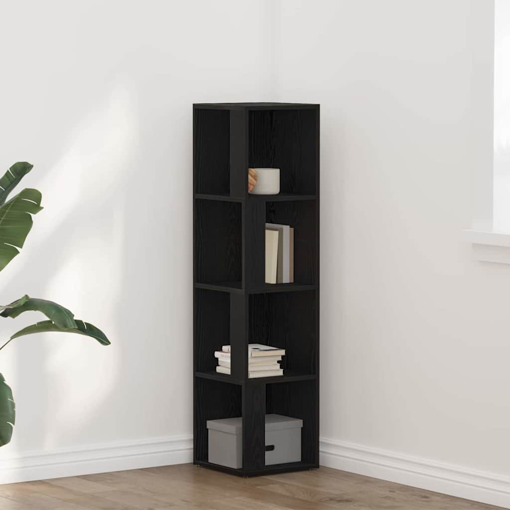Corner Shelves 33 x 33 x 132 cm Engineered Wood Black Oak
