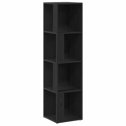 Corner Shelves Black Oak 33 x 33 x 132 cm Engineered Wood