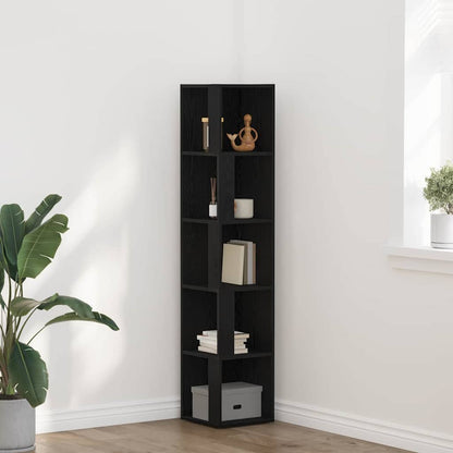 Corner Shelves 33 x 33 x 164.5 cm Engineered Wood Black Oak