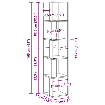 Corner Shelves 33 x 33 x 164.5 cm Engineered Wood Black Oak